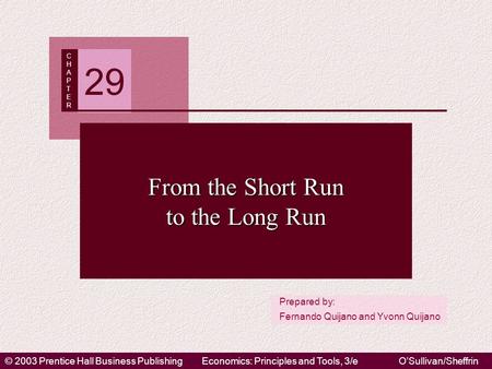 © 2003 Prentice Hall Business PublishingEconomics: Principles and Tools, 3/eO’Sullivan/Sheffrin Prepared by: Fernando Quijano and Yvonn Quijano CHAPTERCHAPTER.