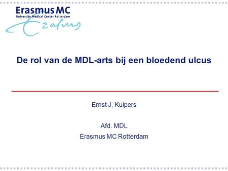 De rol van de MDL-arts bij een bloedend ulcus