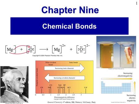 Hall © 2005 Prentice Hall © 2005 General Chemistry 4 th edition, Hill, Petrucci, McCreary, Perry Chapter Nine 1 Chemical Bonds Chapter Nine.