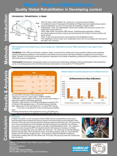 Nepal / Physical Rehabilitation Quality Global Rehabilitation in Developing context Introduction Results & Analysis The year 2010 is the year of less achievement: