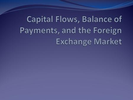 Balance of Payments Accounts Payments from foreigners Payments to foreigners Net S/P of goods & services $1,994 billion$2,523 billion-$529 billion Factor.