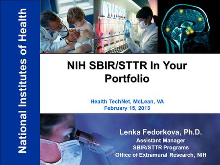 NIH SBIR/STTR In Your Portfolio National Institutes of Health