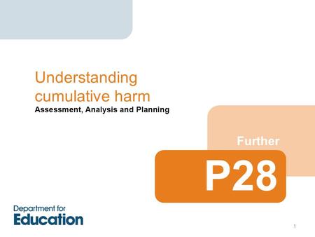 Assessment, Analysis and Planning Further Understanding cumulative harm P28 1.