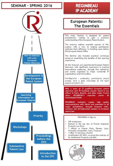 With a team of 33 qualified European patent attorneys and 70 technical experts based in our offices in Paris, Munich, and other major French cities, REGIMBEAU’s.