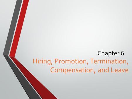 Hiring, Promotion, Termination, Compensation, and Leave