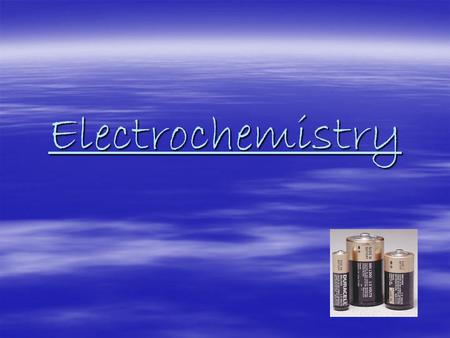 Electrochemistry. Electrochemical Cells  Electrons are transferred between the particles being oxidized and reduced  Two types –Spontaneous = Voltaic.