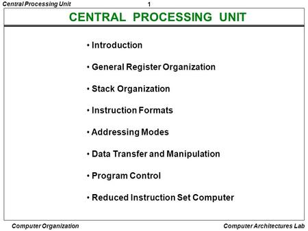 CENTRAL PROCESSING UNIT