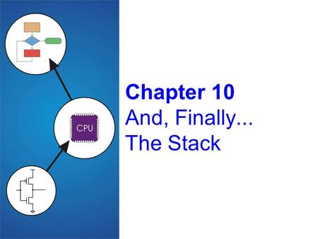 Chapter 10 And, Finally... The Stack. 10-2 Stack: An Abstract Data Type An important abstraction that you will encounter in many applications. We will.