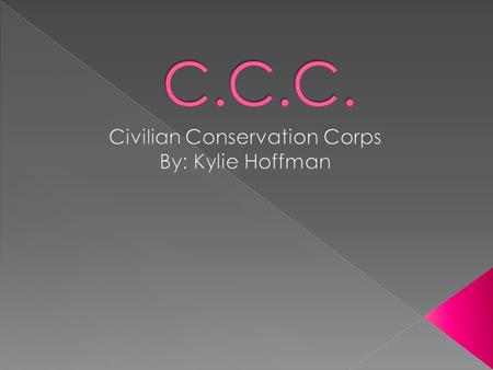 The C.C.C. was a work relief program for unemployed men ages 18-25. There were up to 200 civilian enrollees. In the camps they set up and lived in army.