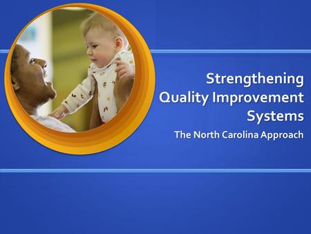 Strengthening Quality Improvement Systems The North Carolina Approach.