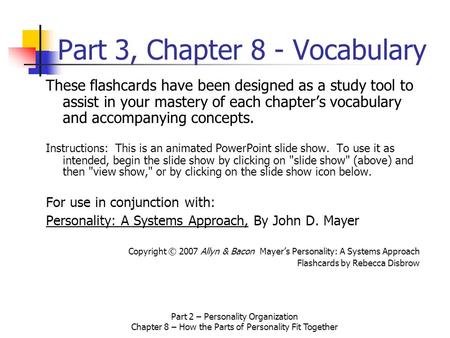 Part 3, Chapter 8 - Vocabulary