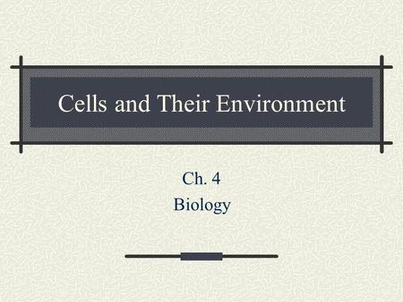 Cells and Their Environment Ch. 4 Biology. Membrane Structure Phospholipid Bilayer 2 layers of phospholipids Proteins Transport Receptors Cholesterol.