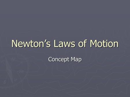 Newton’s Laws of Motion Concept Map. Use Math to Describe Motion.