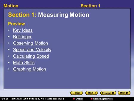 Section 1: Measuring Motion