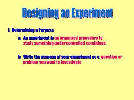 Designing an Experiment