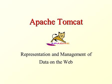 Apache Tomcat Representation and Management of Data on the Web.