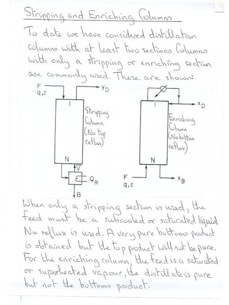 Internal Column Balances Feed tray F V V L L Feed Equation: y = -{(L - L)/(V - V)}x + Fz f /(V-V) y = -(L f /V f )x + (F/V f )z f y = {q/(q-1)}x.