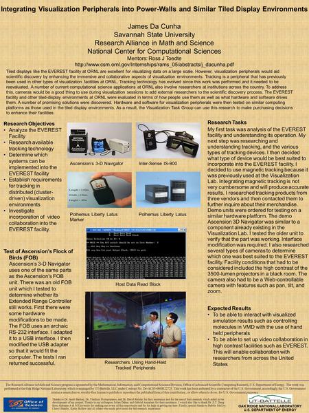 Integrating Visualization Peripherals into Power-Walls and Similar Tiled Display Environments James Da Cunha Savannah State University Research Alliance.