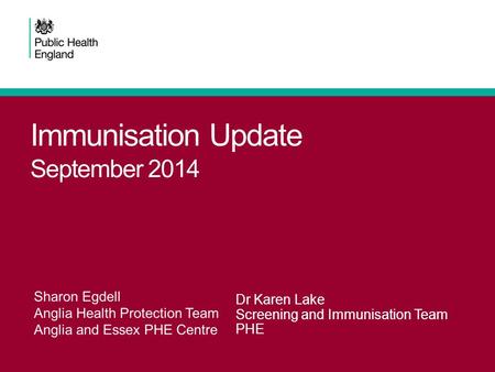 Immunisation Update September 2014