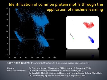 Scott Hollingsworth (Department of Biochemistry & Biophysics, Oregon State University) Mentor: Dr. P. Andrew Karplus (Department Of Biochemistry & Biophysics,