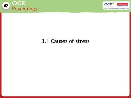 3.1 Causes of stress.