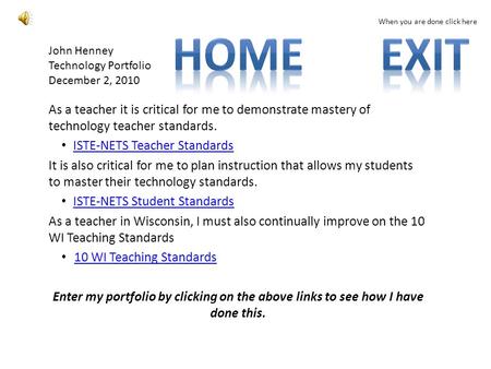 John Henney Technology Portfolio December 2, 2010