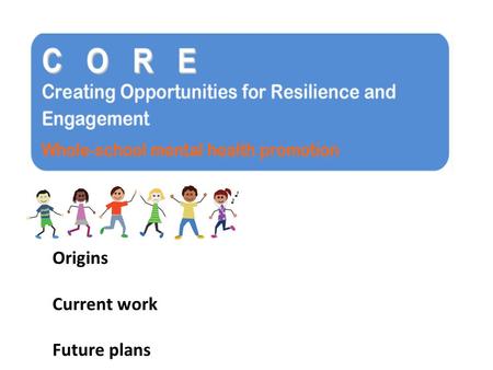 Origins Current work Future plans. Gatehouse Project 26 Australian metro and rural high schools A collaborative intervention to improve social environment.