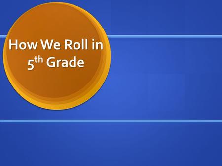 How We Roll in 5 th Grade. Schedule 7:35 – 7:50 – Morning Procedures 7:35 – 7:50 – Morning Procedures 7:50 – 8:00 – Announcements, Class Meeting 7:50.