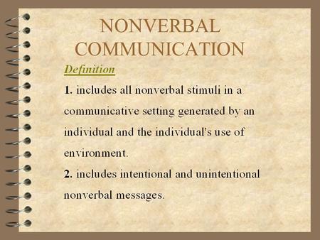 NONVERBAL COMMUNICATION