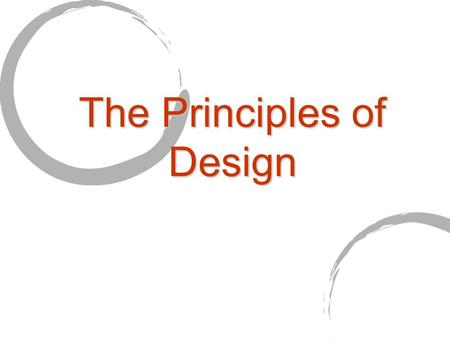 The Principles of Design