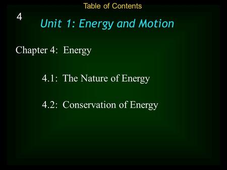 Unit 1: Energy and Motion