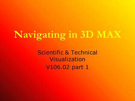 Scientific & Technical Visualization V part 1