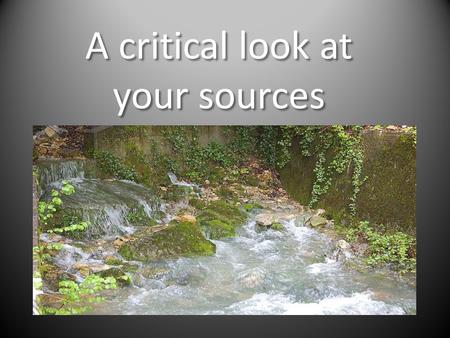 A critical look at your sources. ”Dagspressens kilder” (Sources in the Daily Press) Center for Journalism and Education, 2006 2.359 oral sources. 3 month/06.