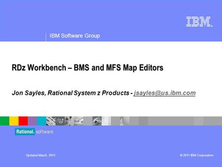 RDz Workbench – BMS and MFS Map Editors