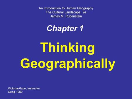 Thinking Geographically