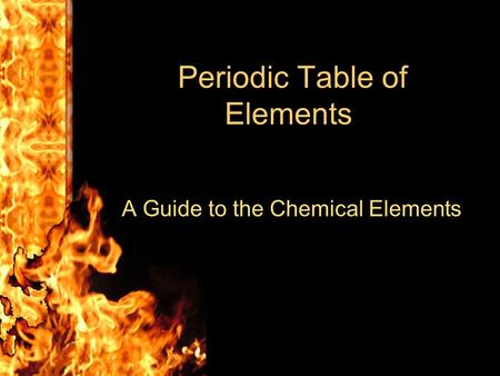 Periodic Table of Elements