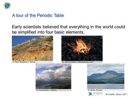 Early scientists believed that everything in the world could be simplified into four basic elements. A tour of the Periodic Table.