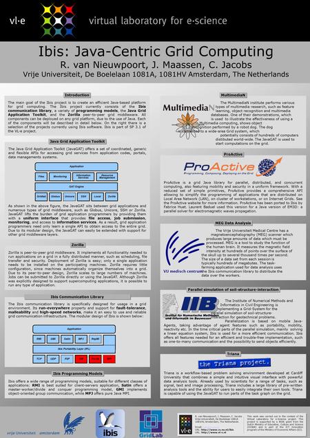 This work was carried out in the context of the Virtual Laboratory for e-Science project. This project is supported by a BSIK grant from the Dutch Ministry.