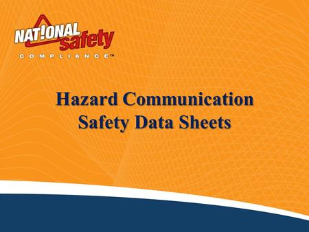 Hazard Communication Safety Data Sheets. 2 Introduction Thousands of chemicals are used in our personal lives and at work. Most of us encounter chemicals.