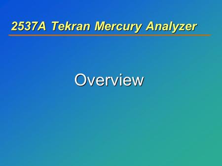 2537A Tekran Mercury Analyzer