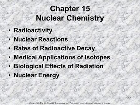 Chapter 15 Nuclear Chemistry