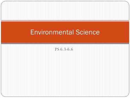 Environmental Science