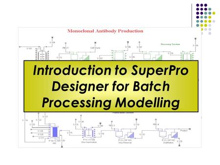 Introduction to SuperPro Designer for Batch Processing Modelling