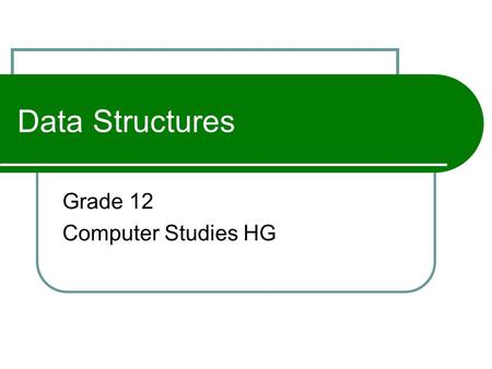 Grade 12 Computer Studies HG