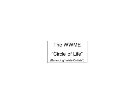 The WWME “Circle of Life” (Balancing “Inlets/Outlets”)