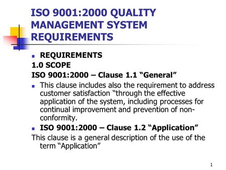 ISO 9001:2000 QUALITY MANAGEMENT SYSTEM REQUIREMENTS