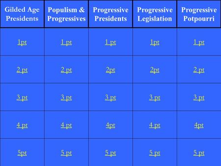 2 pt 3 pt 4 pt 5pt 1 pt 2 pt 3 pt 4 pt 5 pt 1 pt 2pt 3 pt 4pt 5 pt 1pt 2pt 3 pt 4 pt 5 pt 1 pt 2 pt 3 pt 4pt 5 pt 1pt Gilded Age Presidents Populism &