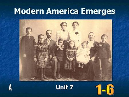 Modern America Emerges Unit 7. At the turn of the century there were a lot of people that wanted to make things better in America These people were part.