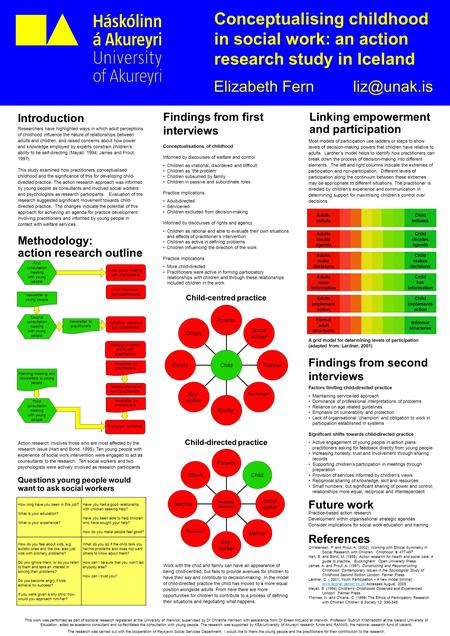 Conceptualising childhood in social work: an action research study in Iceland Elizabeth Fern Introduction Researchers have highlighted ways.