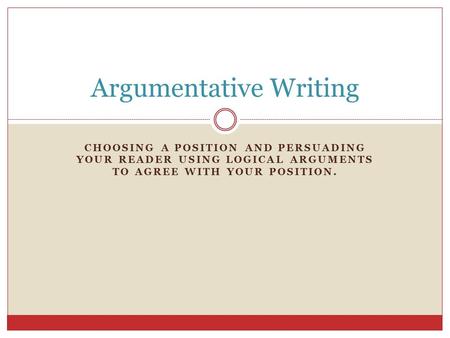 Argumentative Writing